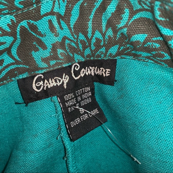 Gandy Couture Peacock /Floral Print Button-Down Shirt, Size S - Picture 11 of 16